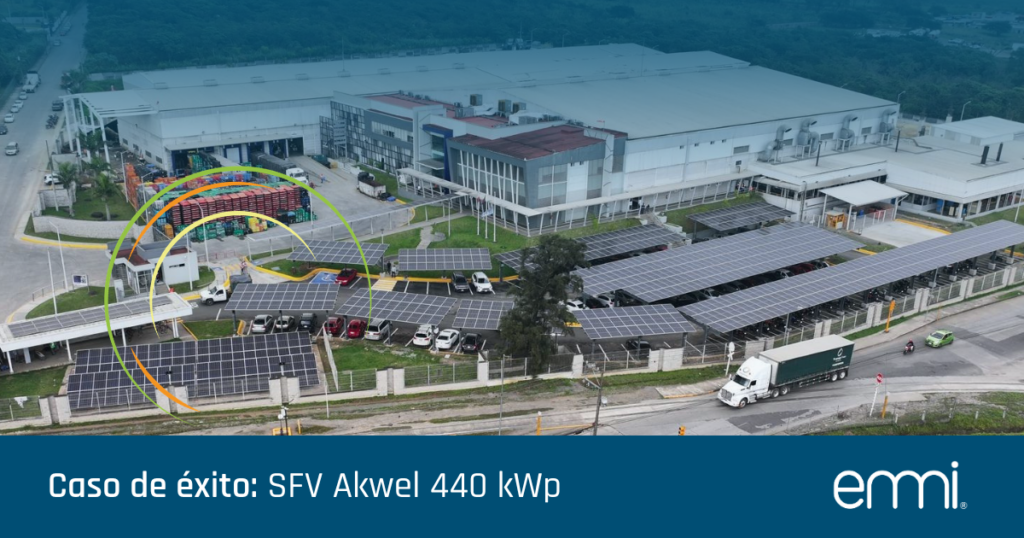 Carport solar para industria automotriz instalado por EMMI en México